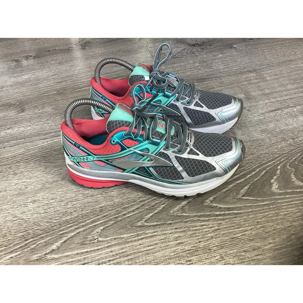 Brooks Ravenna 7 Running Sneakers Womens Size 7.5 B Grey Pink Teal 1202081B127